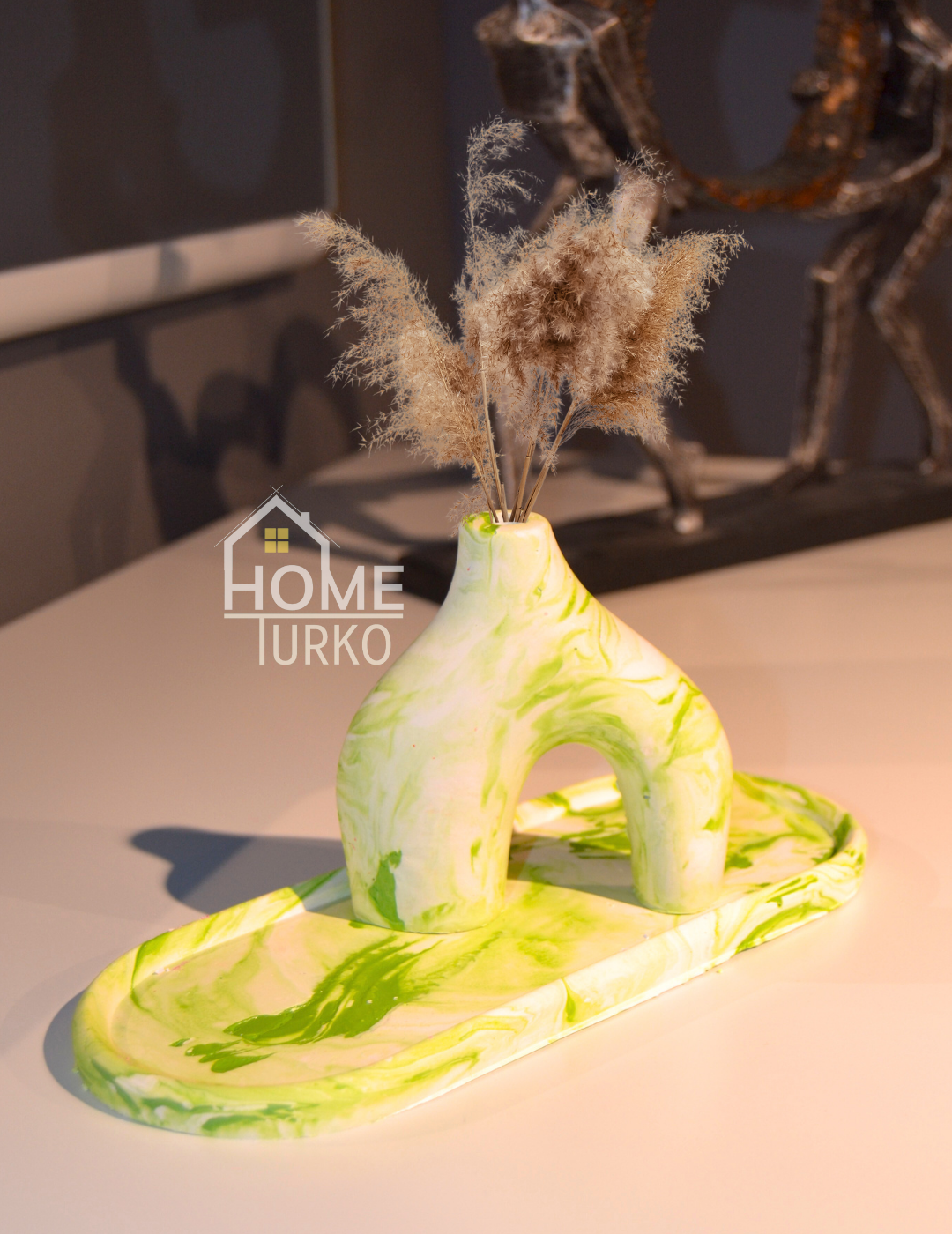 Double Bohemian Figurine and Ornamental Vase