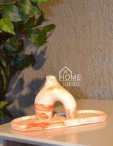 Double Bohemian Figurine and Ornamental Vase