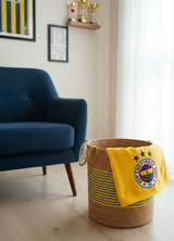 Handmade Jute Team Basket | Decorative and Multi-Purpose Storage Basket in Fan Colors