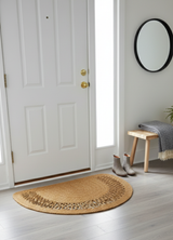 HomeAura Natural Jute Pattern Detailed Doormat