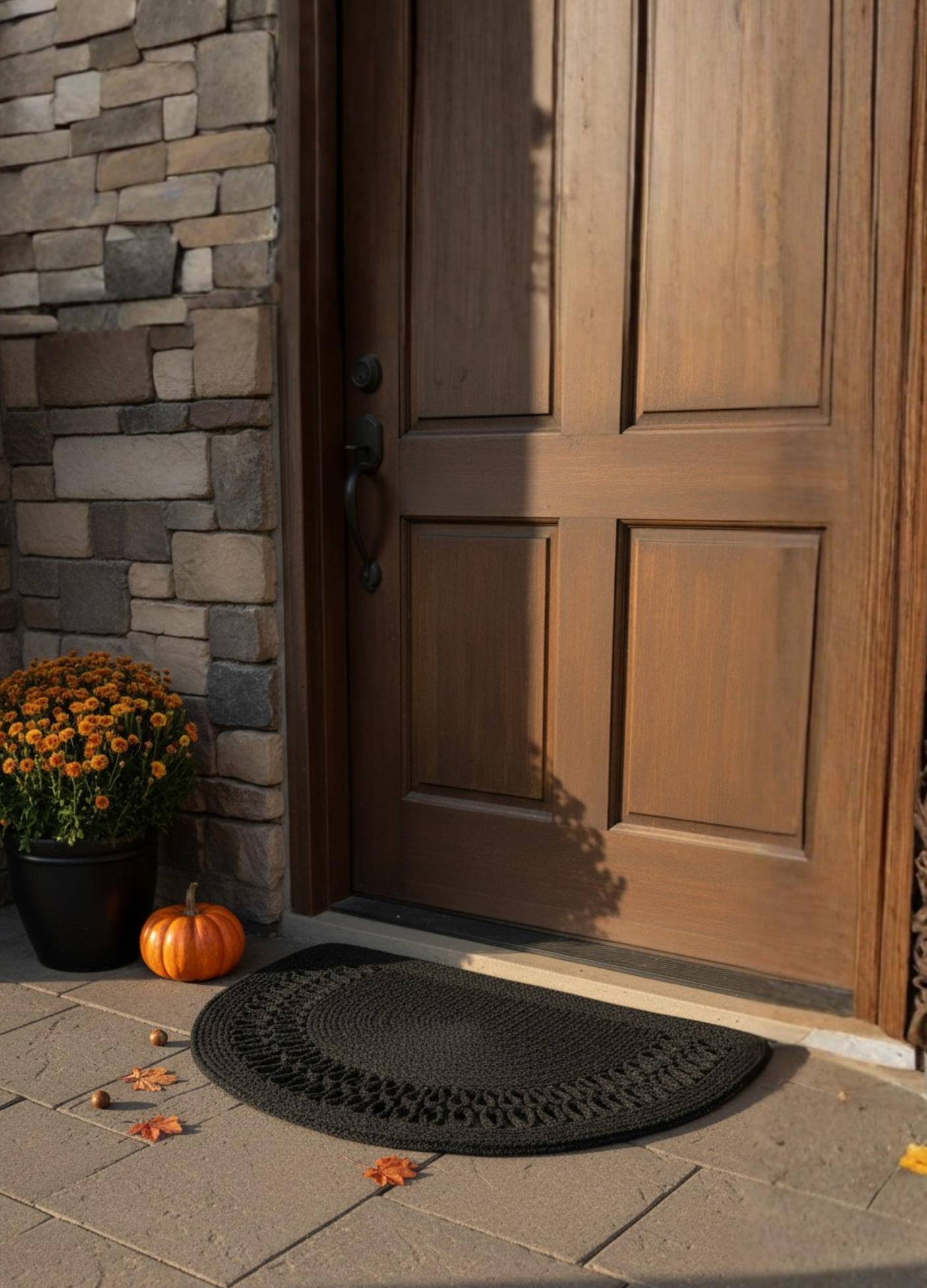 HomeAura Natural Jute Pattern Detailed Doormat